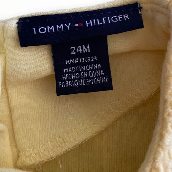 TOMMY HILFIGER | Yellow & Blue | COTTON TOP & SHORTS SET - Picture 7 of 9